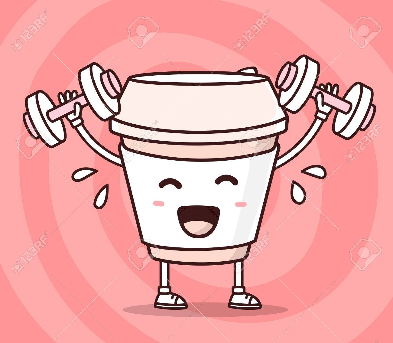 Vector illustration of color smile take away coffee cup lifts...