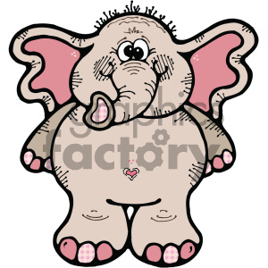 cartoon elephant clipart. Royalty.