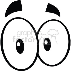 Royalty Free RF Clipart Illustration Black And White Cute Cartoon Eyes  clipart. Royalty.
