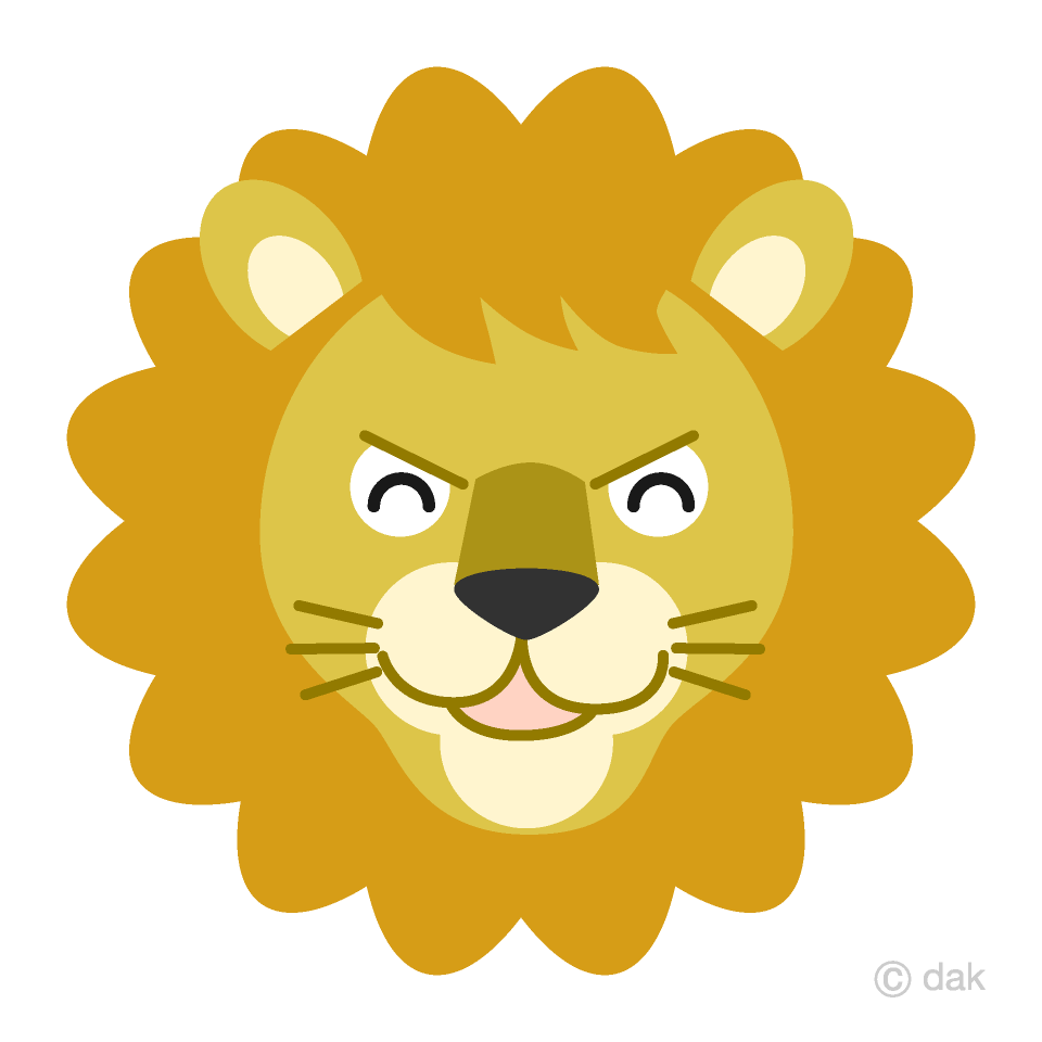 Smile Lion Face Clipart Free Picture｜Illustoon.