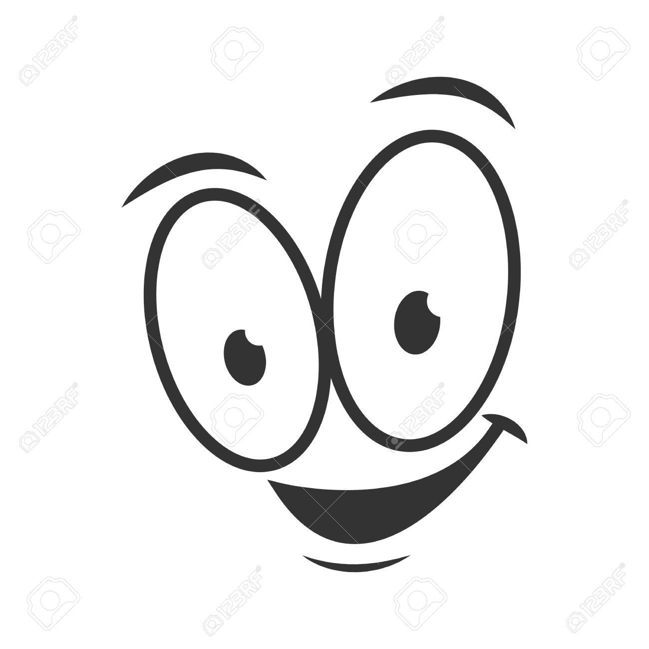 Happy emotion icon logo design. Simple joyful cartoon face.