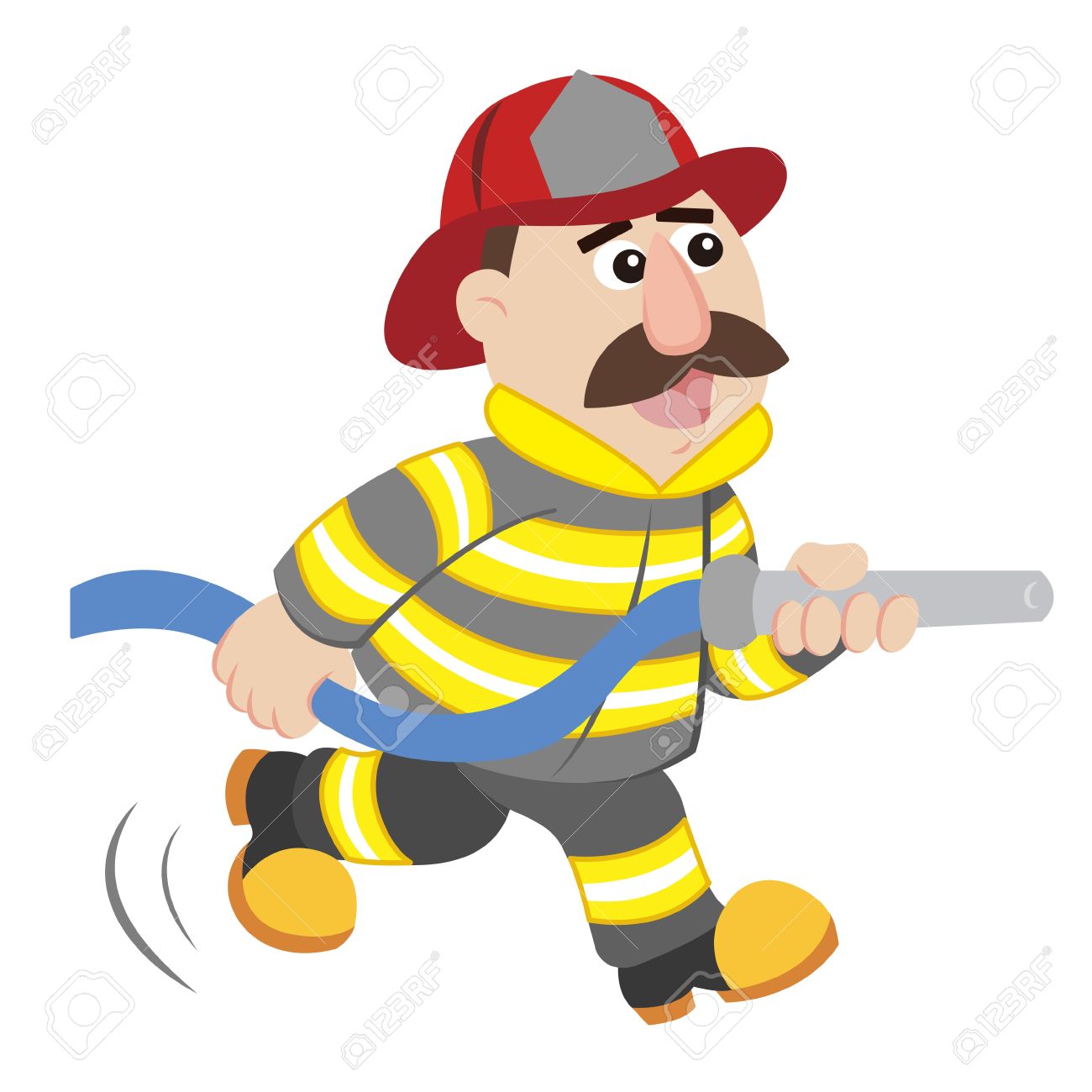 an illustration of cartoon fireman.