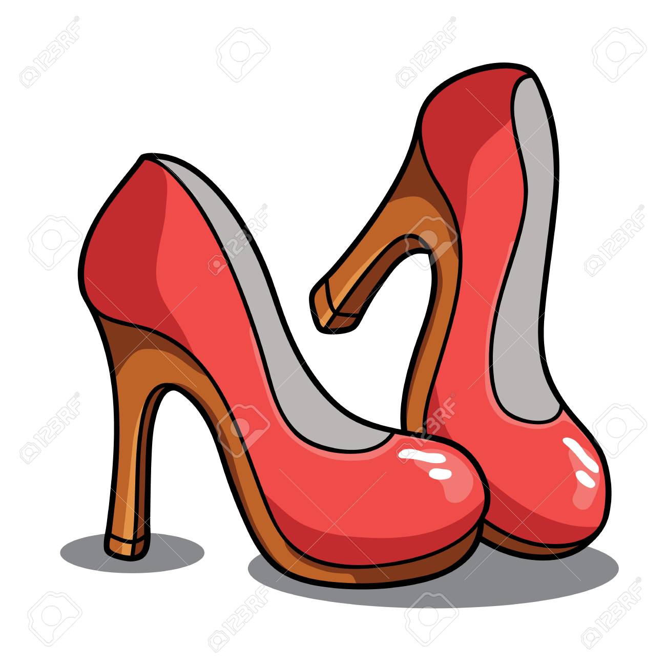 Vector illustration of cute cartoon high heel shoes for children...