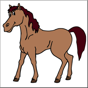 Clip Art: Cartoon Horse: Stallion Color I abcteach.com.