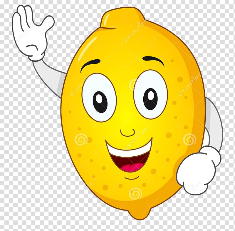 Sour Lemon Cartoon Smile, Smiling lemon transparent.