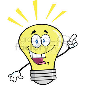 6124 Royalty Free Clip Art Light Bulb Cartoon Mascot Character With A  Bright Idea clipart. Royalty.