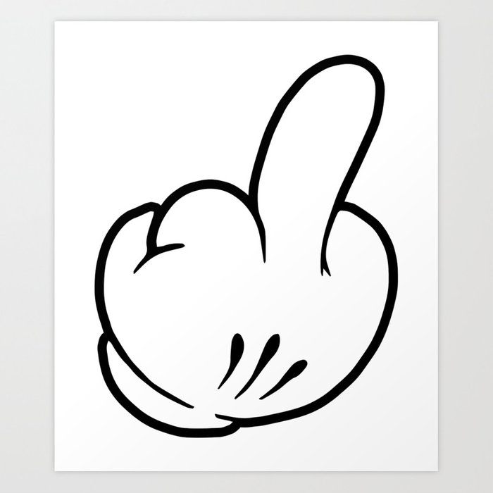 cartoon middle finger clipart.