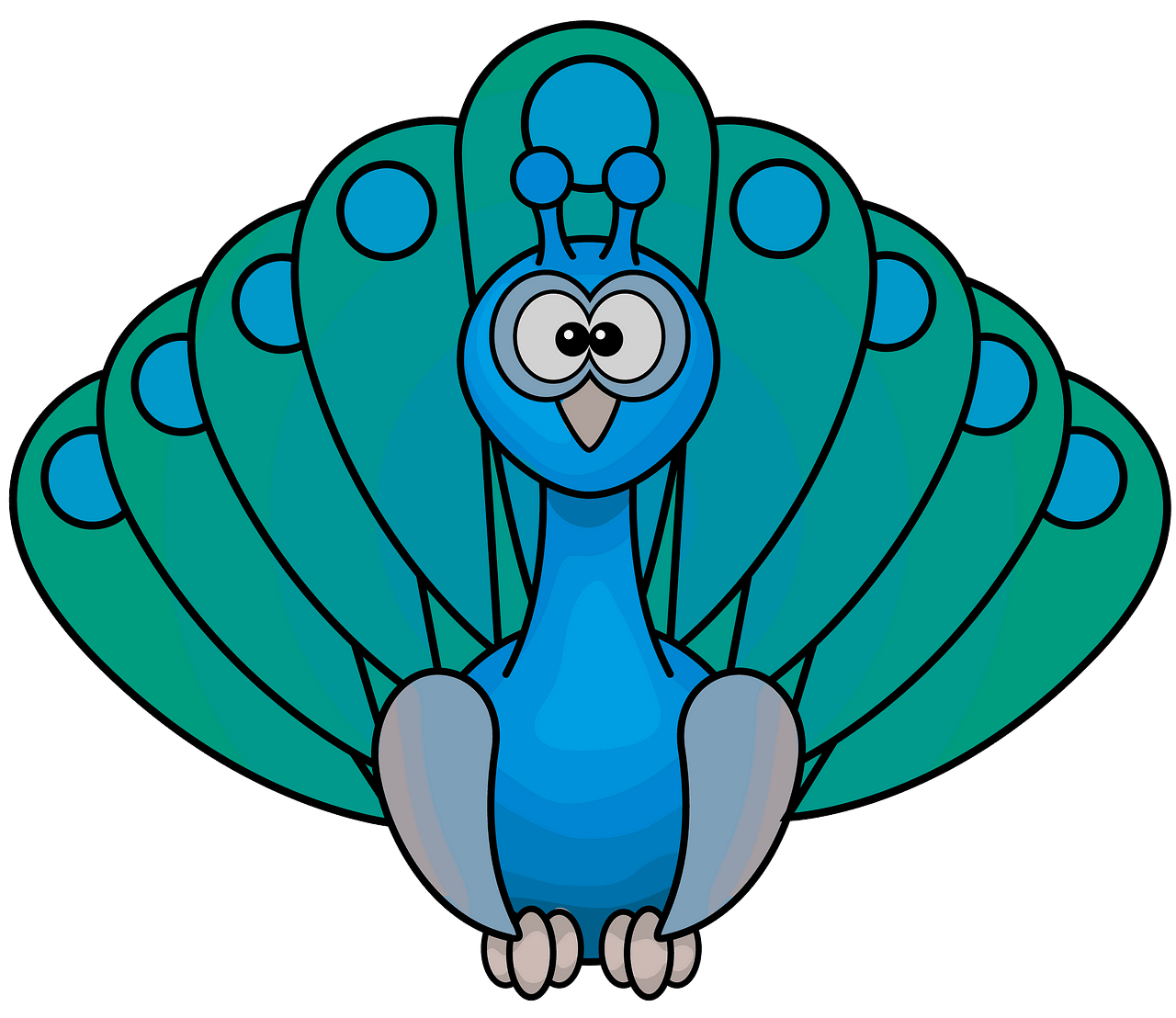 Cartoon peacock clipart. Free download..