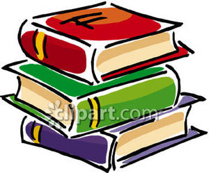 Stack of School Books Royalty Free Clipart Picture.