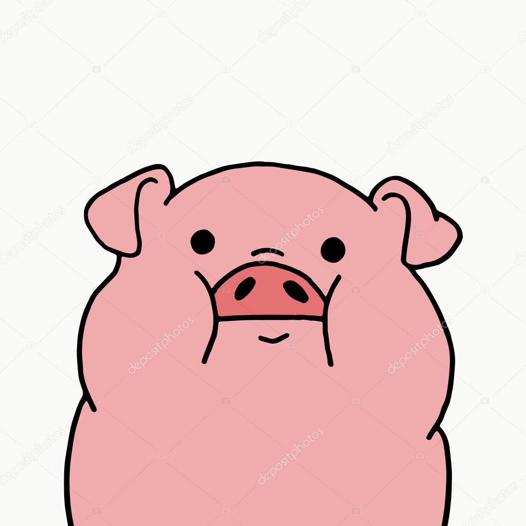 Pig on a white background. Pig background. Vector illustration pig.
