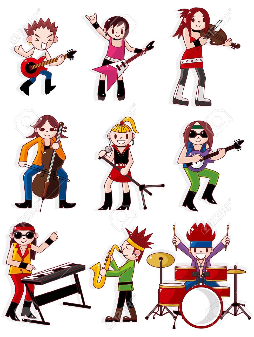 Rock Band Cartoon Pictures ~ Cartoon Rock Band Clipart 20 Free Cliparts Bodeniwasues