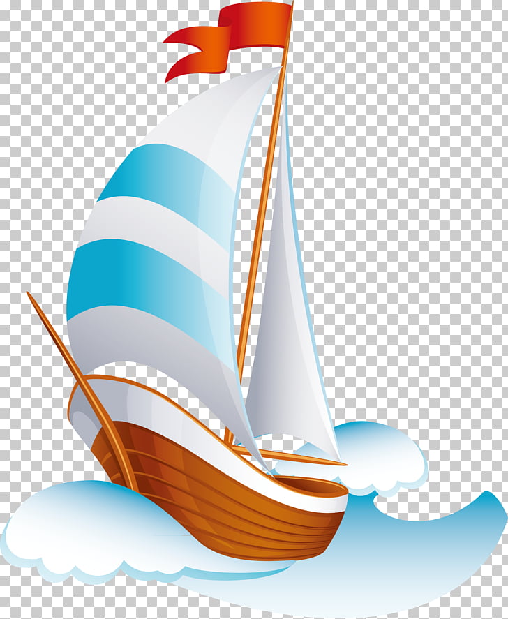Cartoon Sailing ship, Cartoon ship PNG clipart.