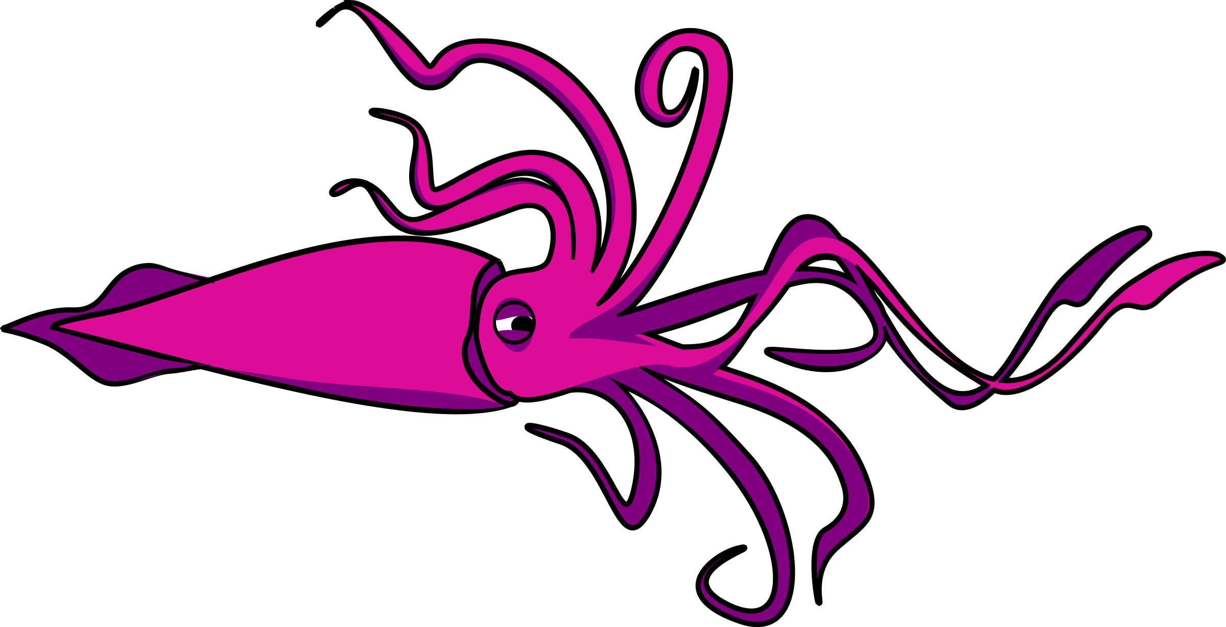 Cartoon squid clipart.