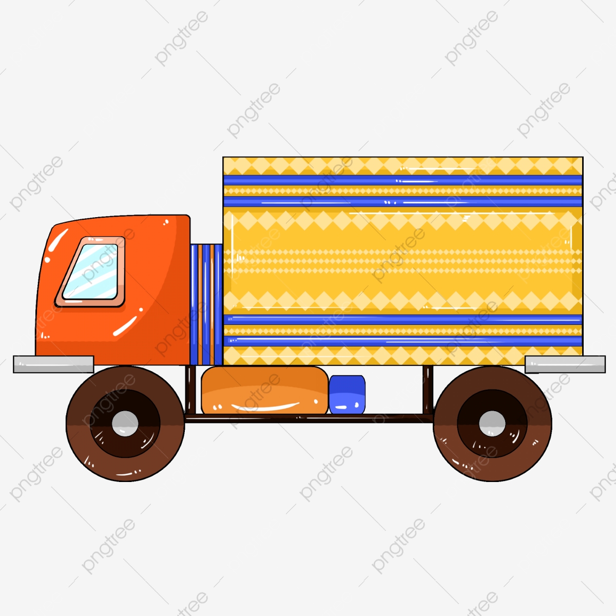 Cartoon Truck Trailer, Cartoon Vector, Truck Vector, Truck Clipart.