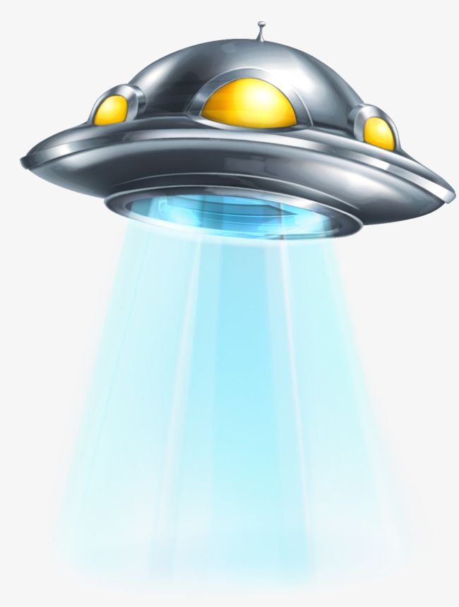 Cartoon Hand Painted Silver Flying Saucer Free Png, Flying Saucer.