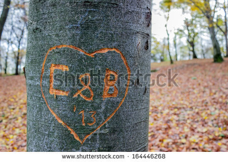 Heart Carved Tree Stock Photos, Royalty.