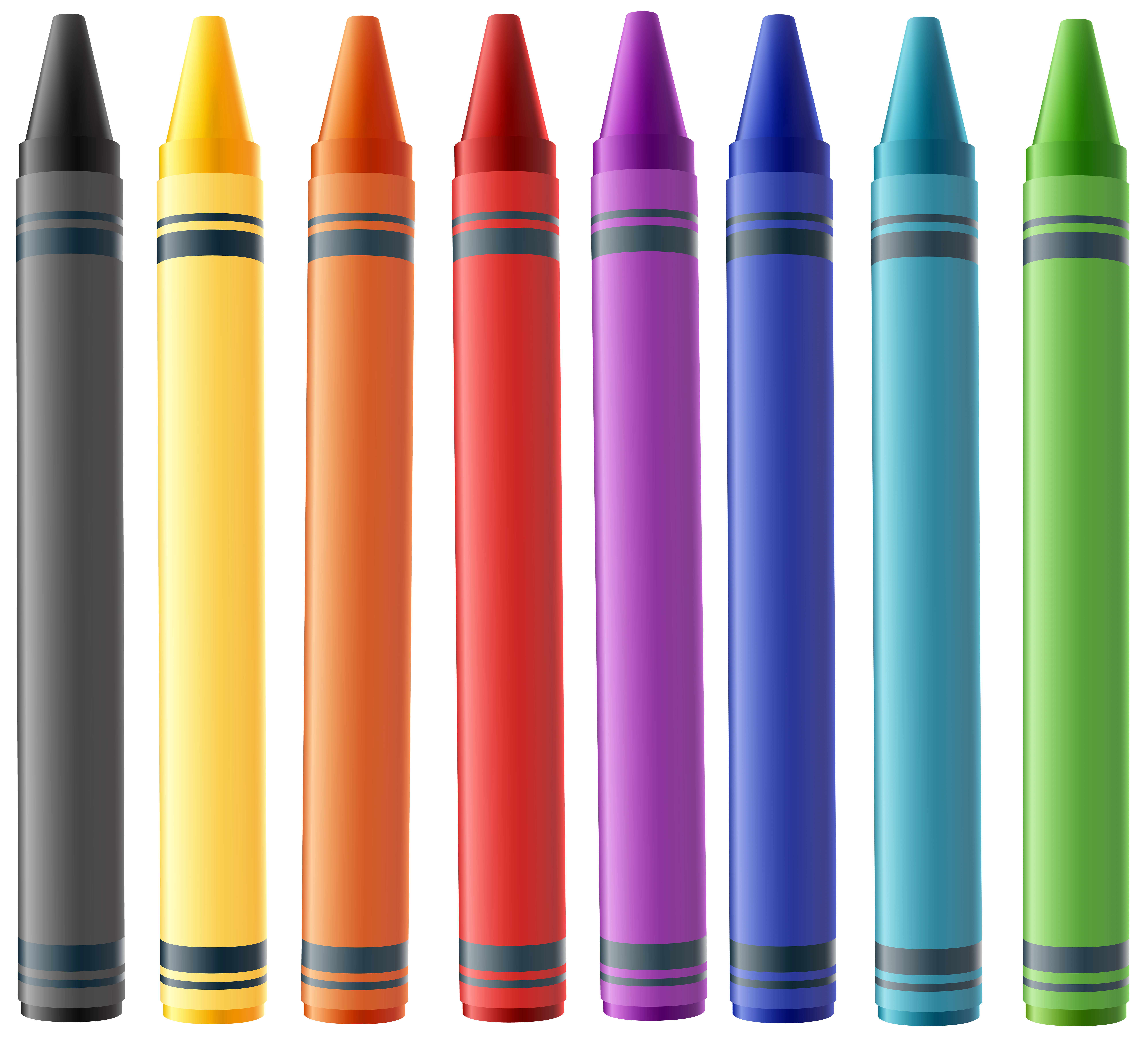 Colorful Crayons PNG Clip Art Image.