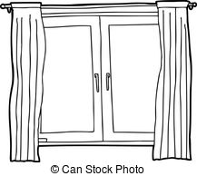 Black and white window clipart.