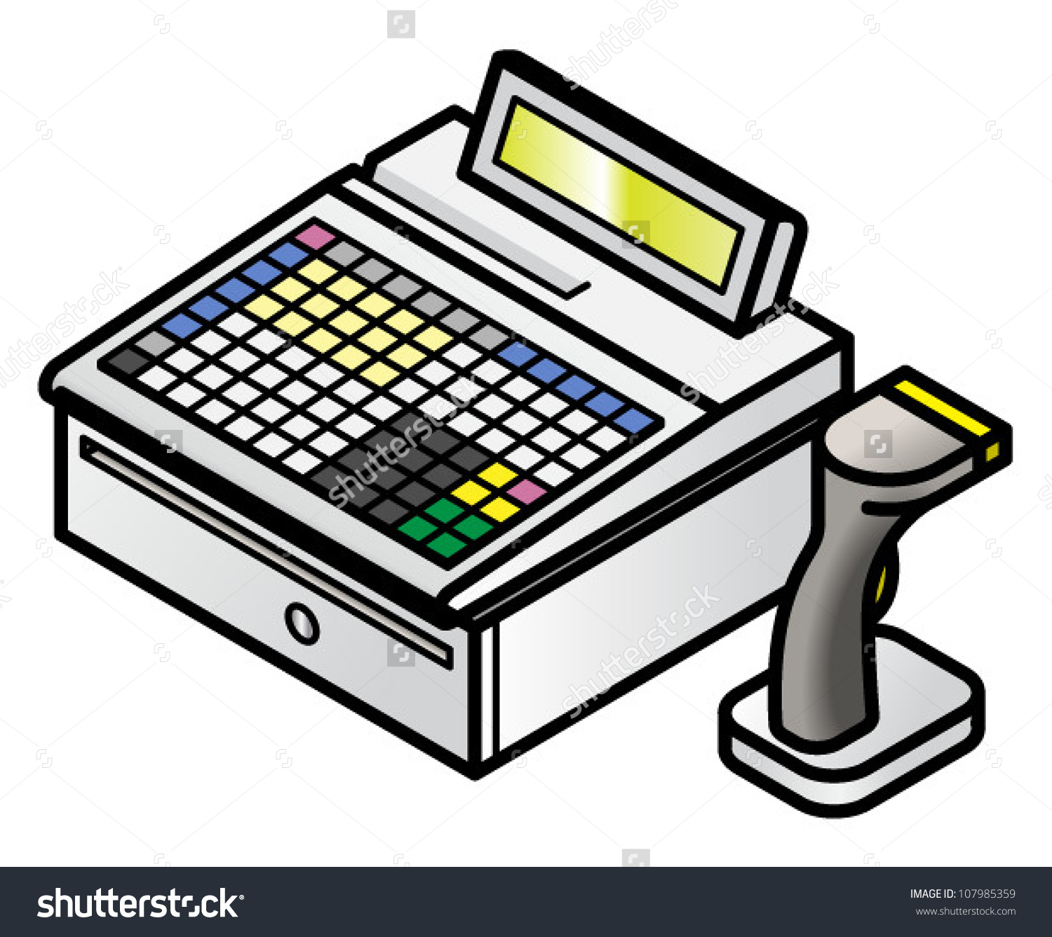 Slim Profile Basic Point Sale Cash Stock Vector 107985359.