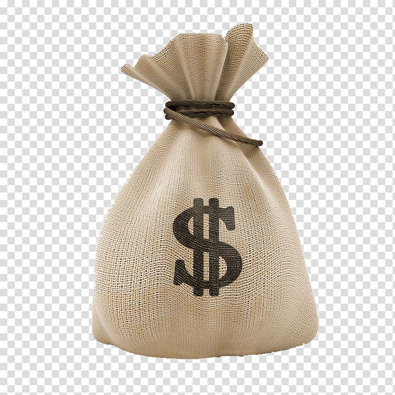 Brown cash bag, Money bag Investment United States Dollar.