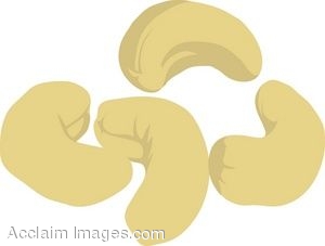 Clip Art Of Cashew Nuts.