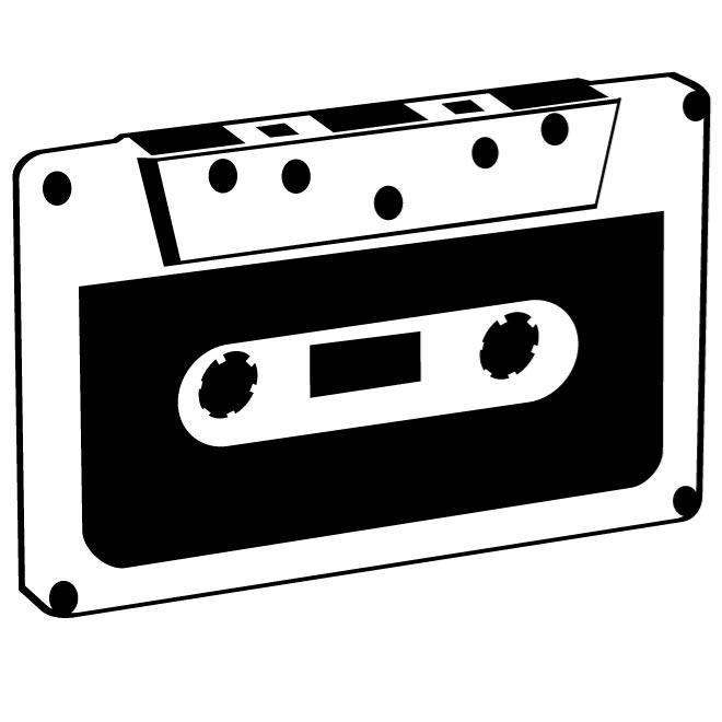 COMPACT CASSETTE VECTOR CLIP ART.