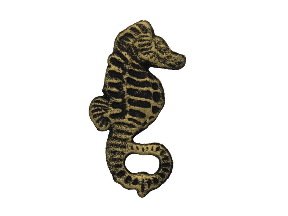 Buy Rustic Gold Cast Iron Seahorse Bottle Opener 5 Inch.