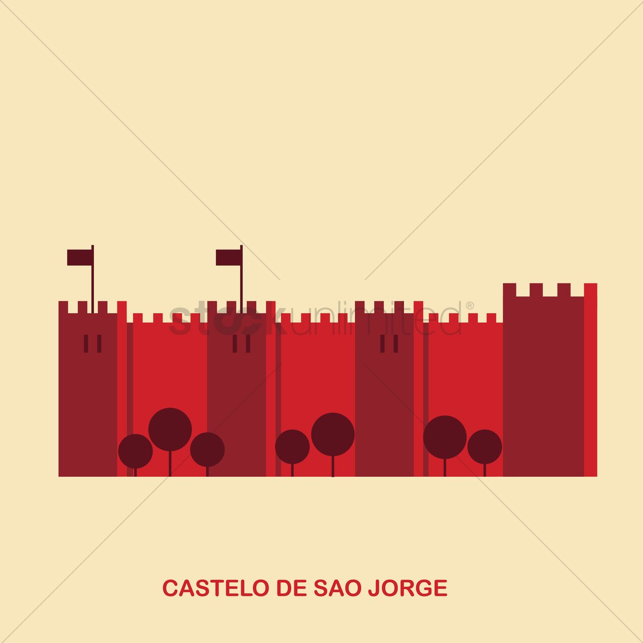 Castelo de sao jorge Vector Image.