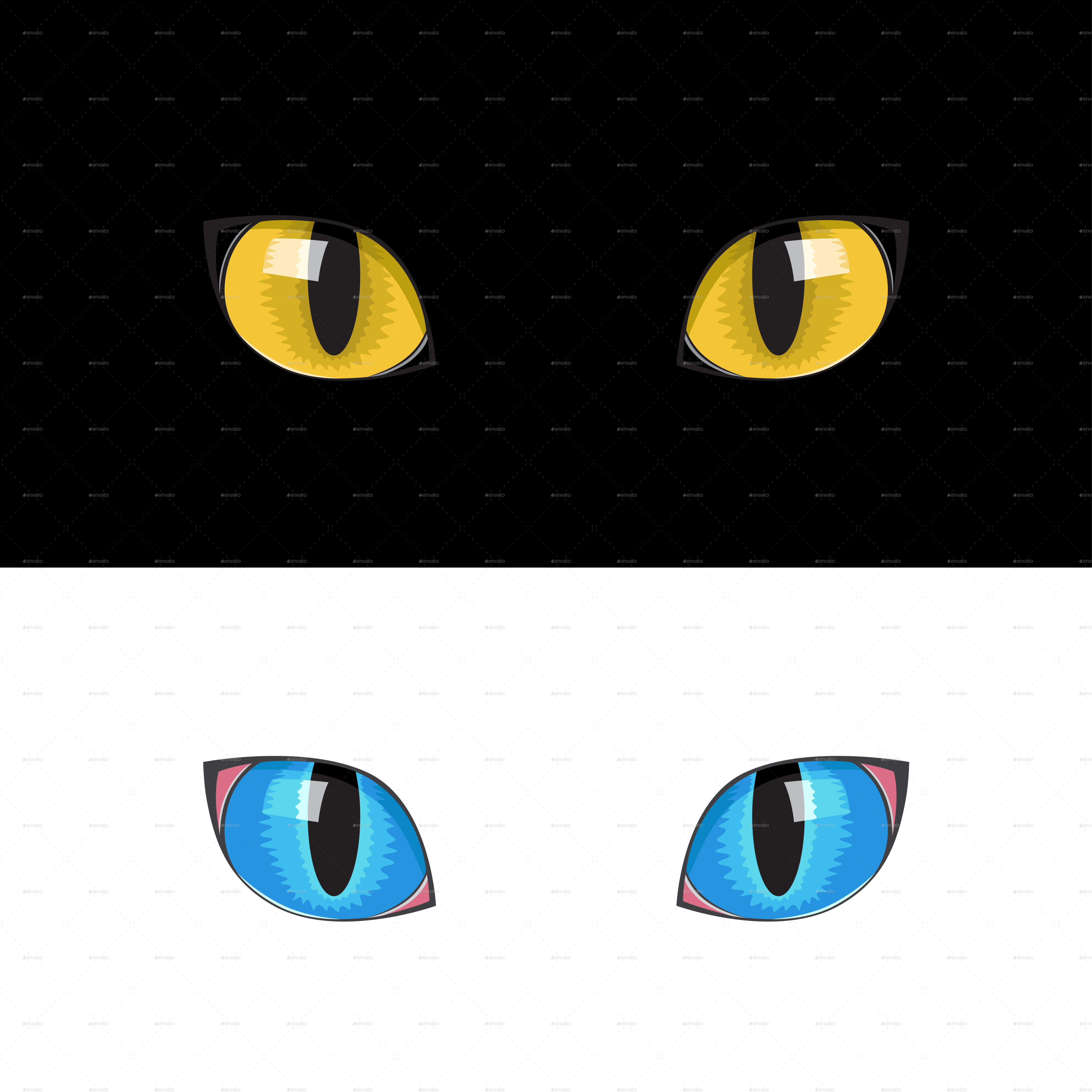 Кошачьи глаза мультяшные