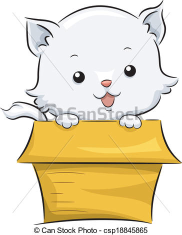 Cat In The Box Clipart.