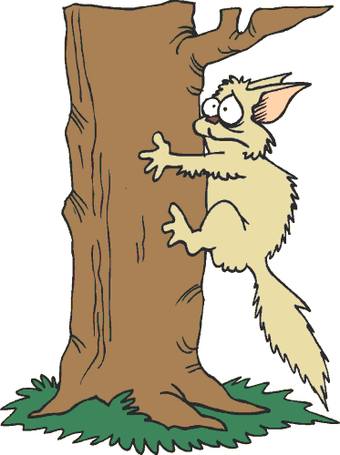 Cat in the tree clipart.