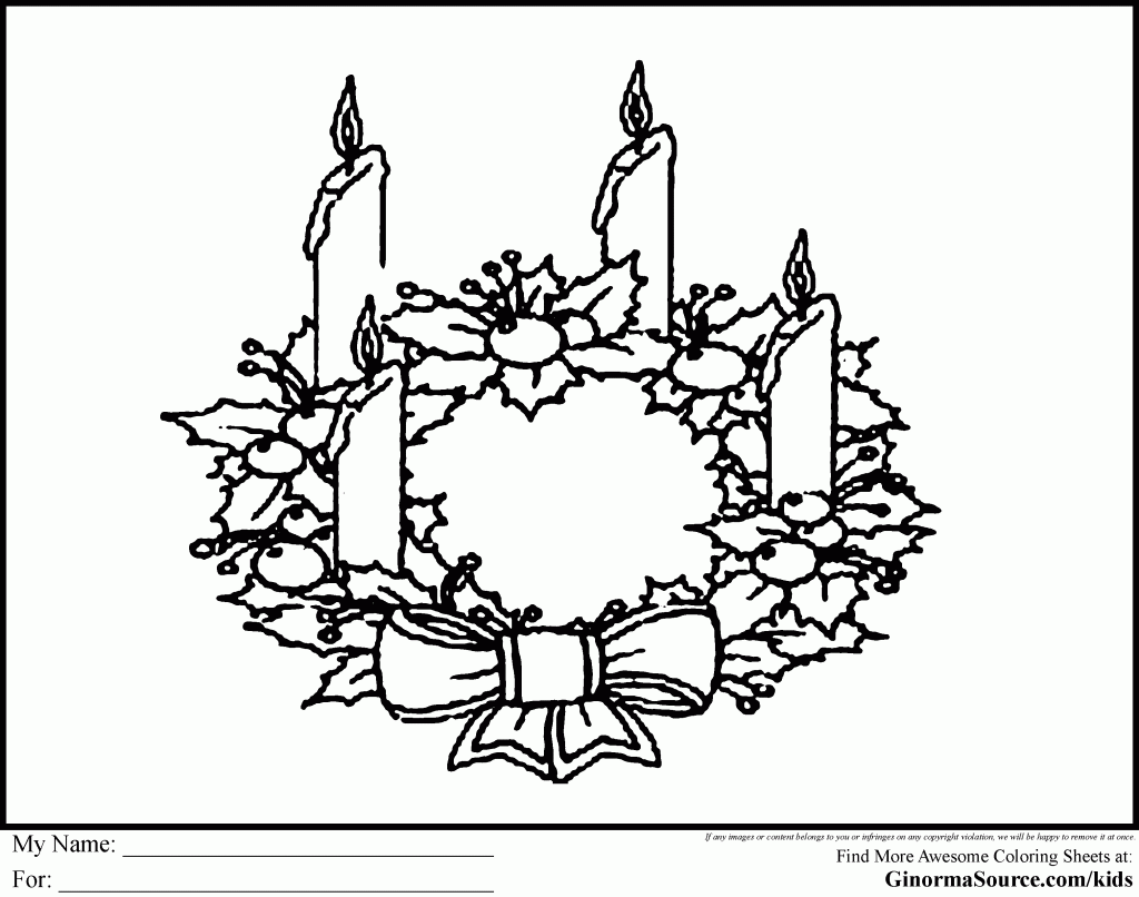 Free Advent Wreath Coloring Sheet