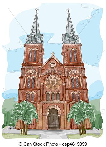 Notre dame cathedral clipart.