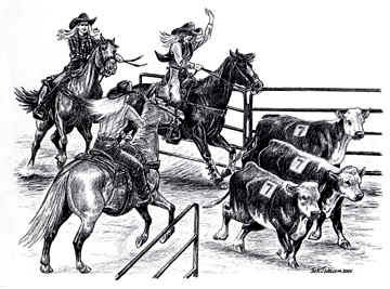 Cattle Sorting Clipart.