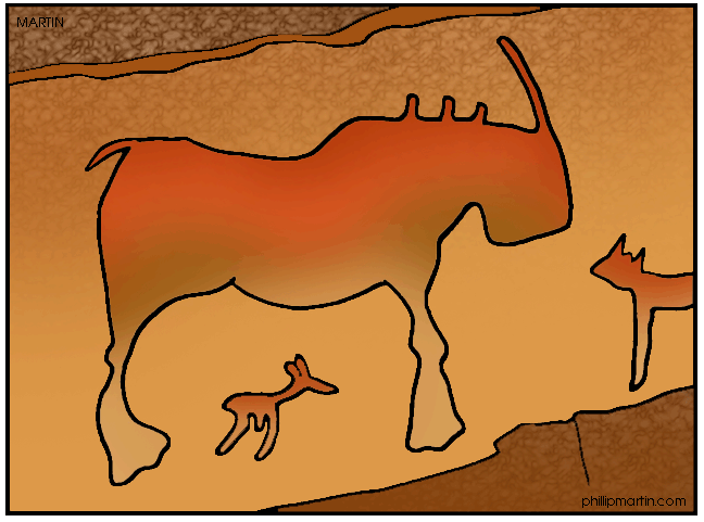 Free San Clip Art by Phillip Martin, Cave Painting.