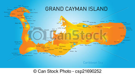 Clipart Vector of Grand Cayman islands vector map csp21690252.