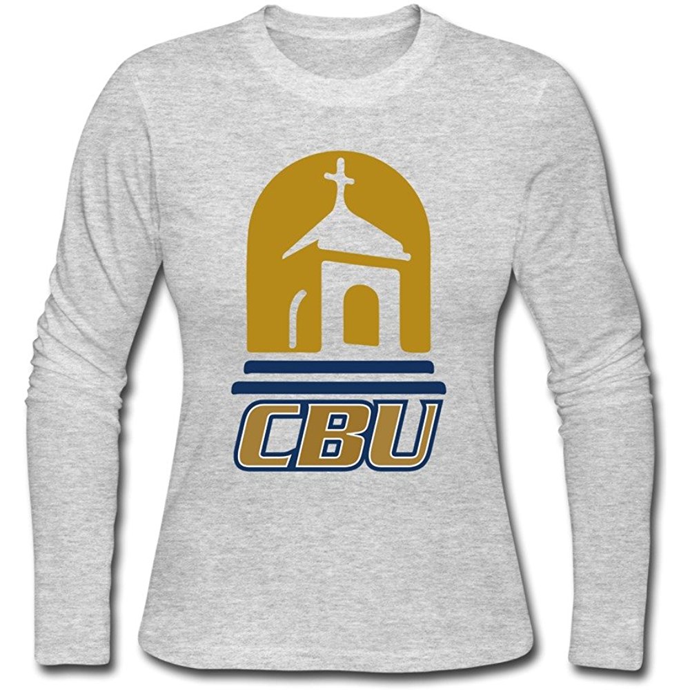 100 Cotton Cal Baptist Lancers CBU Logo T shirts For Woman.