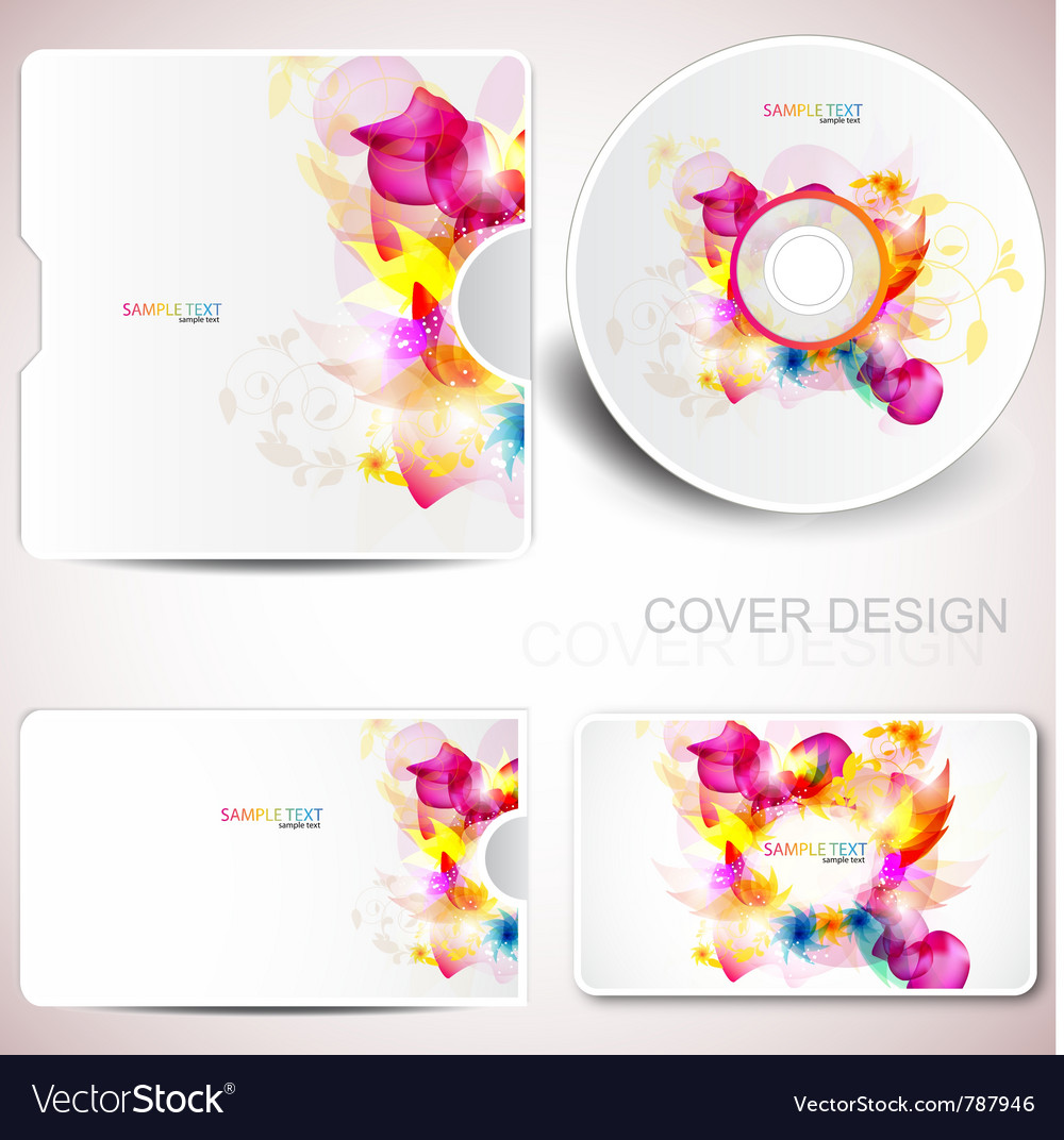Floral cd disc cover template.