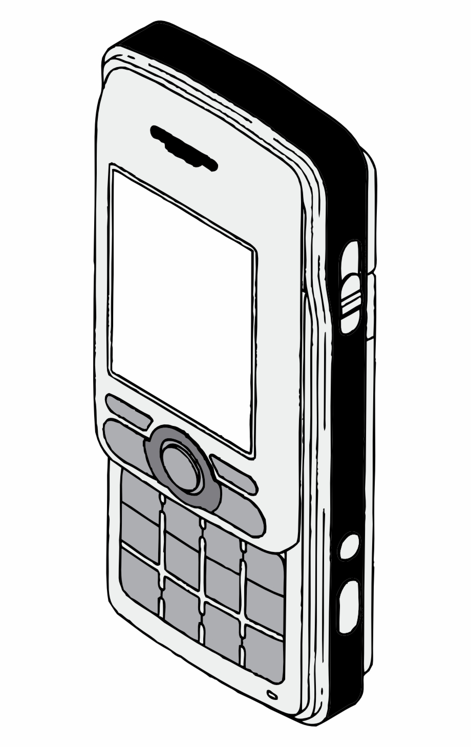 Cell Phone Clipart Black And White.