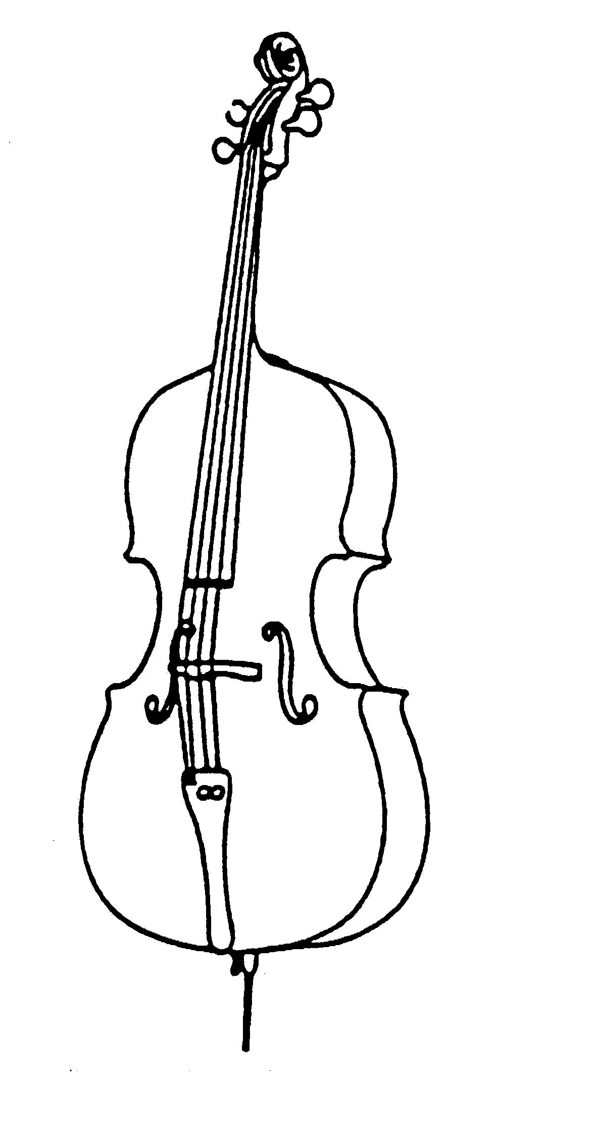 Cello Clipart Black And White.