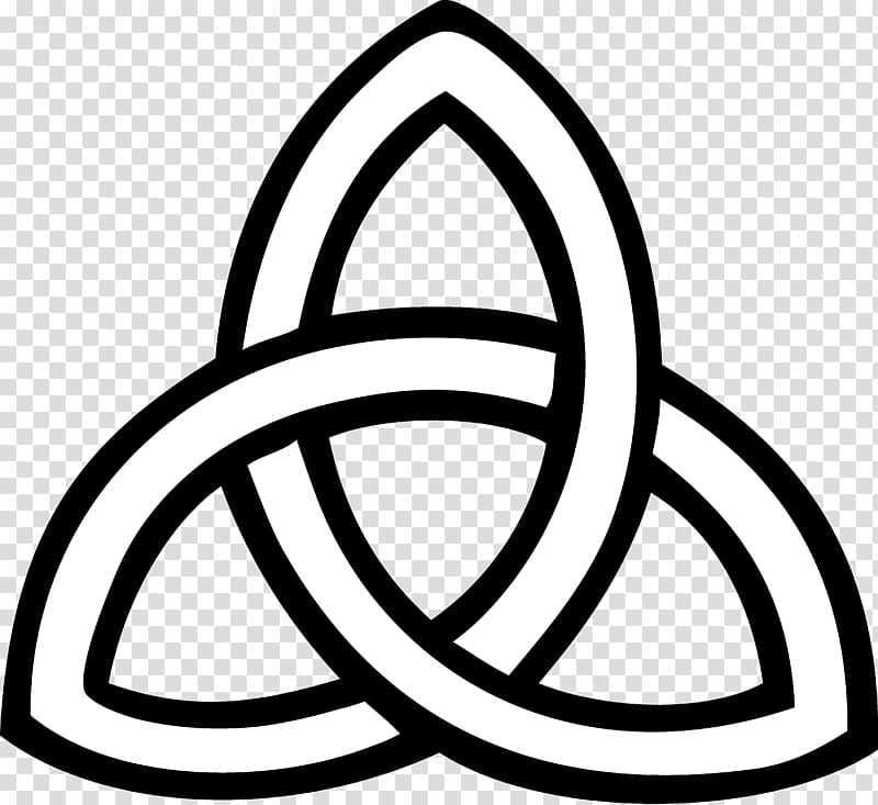White and black logo, Trinity Triquetra Symbol Celtic knot.