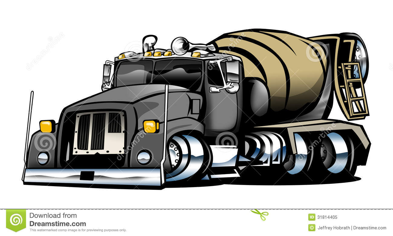 Showing post & media for Cartoon concrete truck drawing.