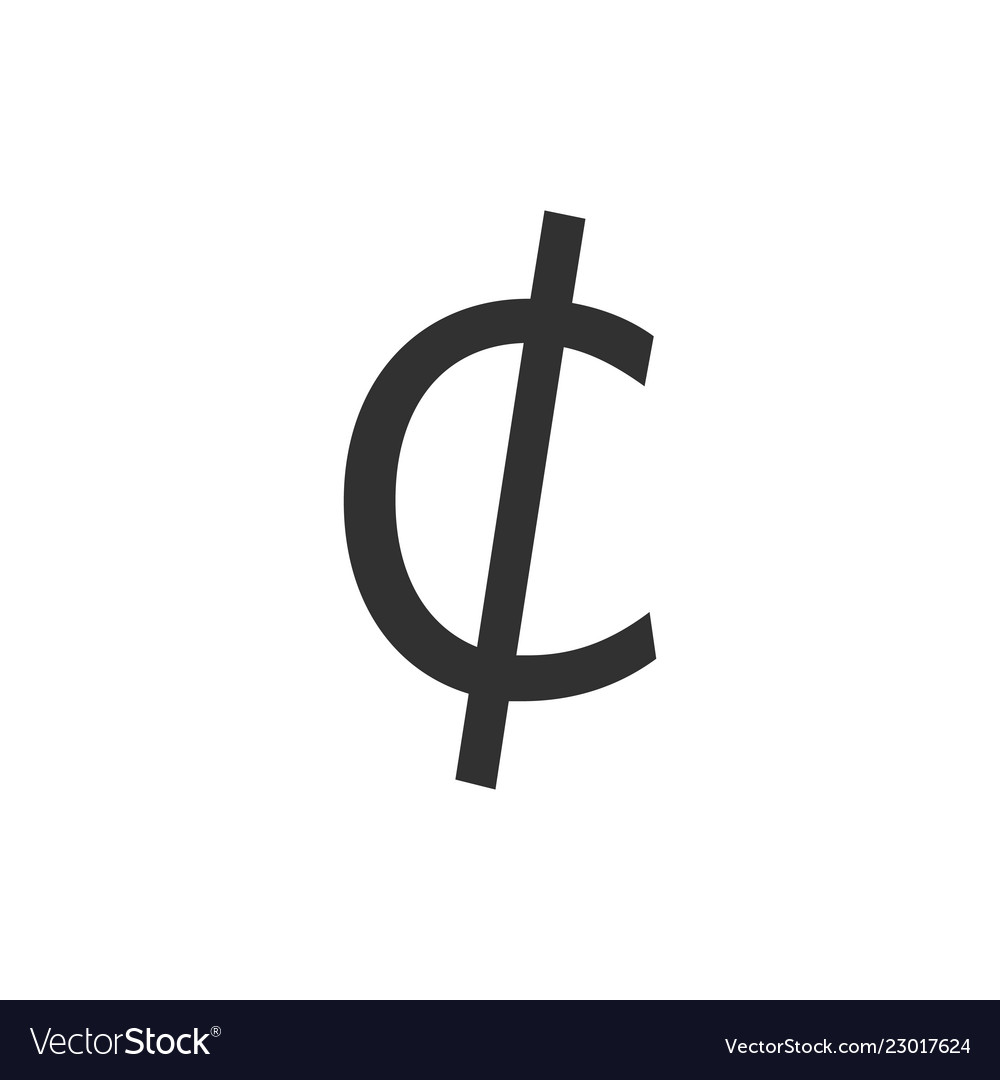 Cent sign iconmoney symbol isolated on white.