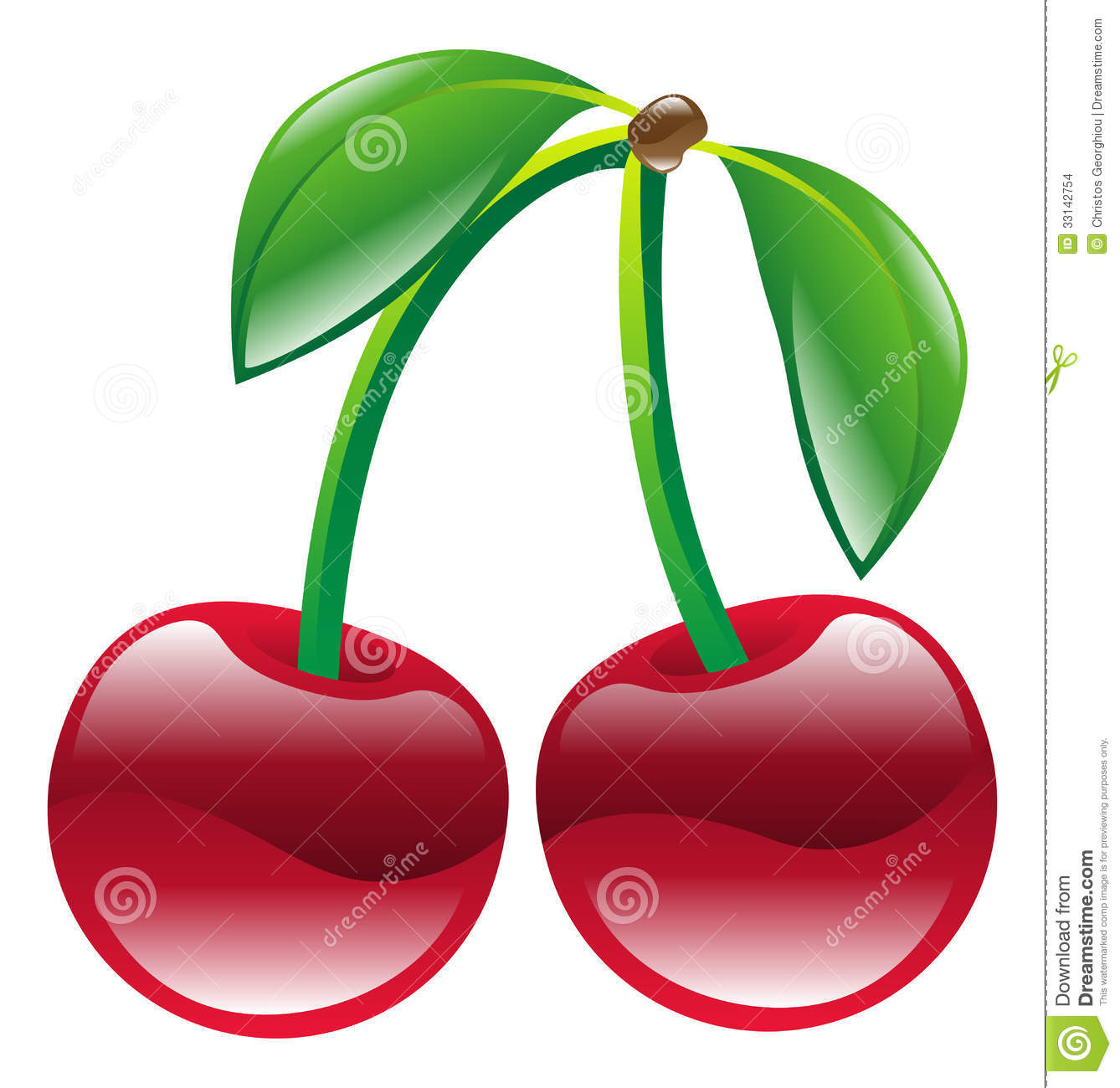 Illustration Of Cherry Fruit Icon Clipart Stock Images.