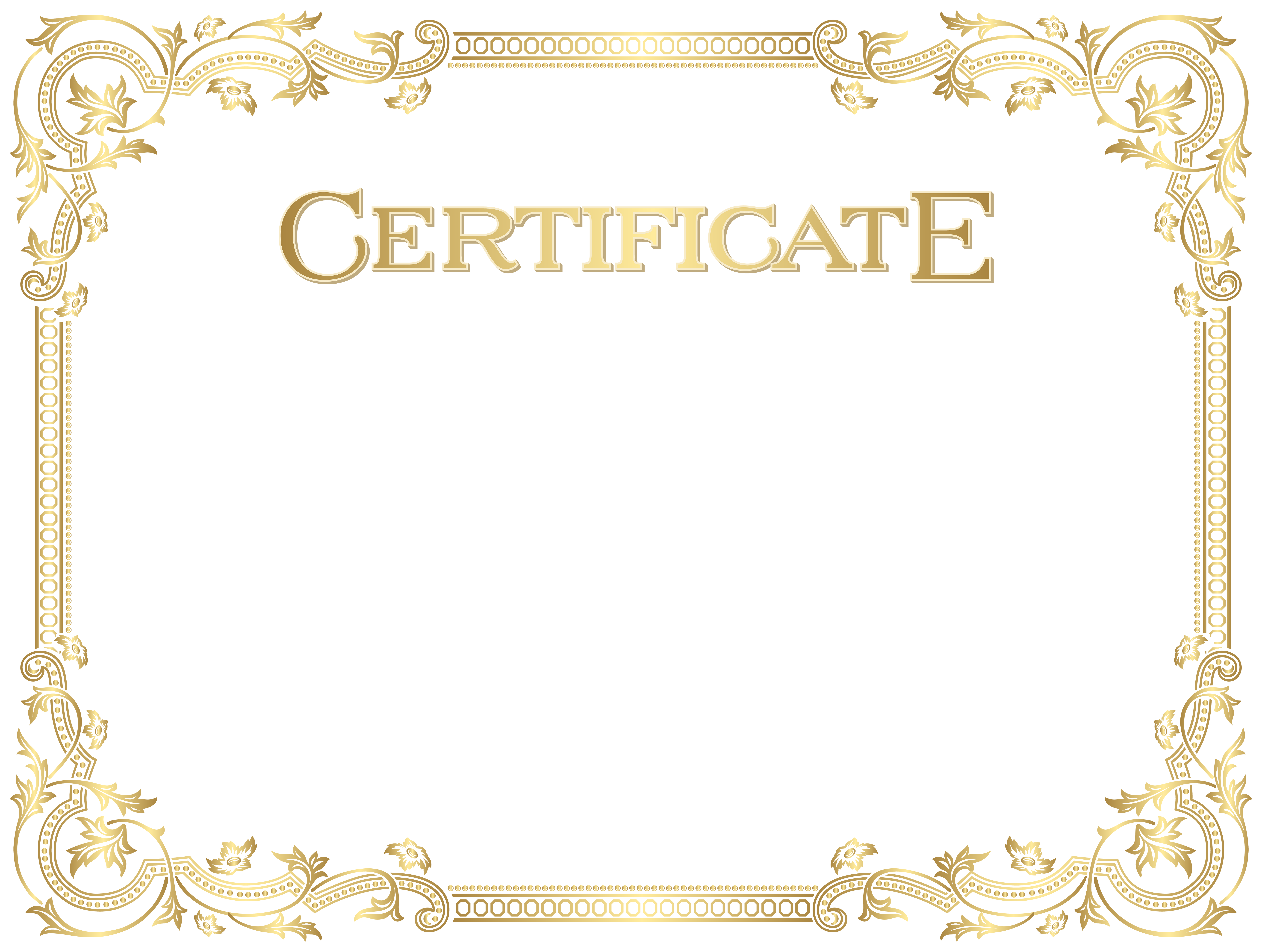 Transparent Certificate Template Clip Art Image.