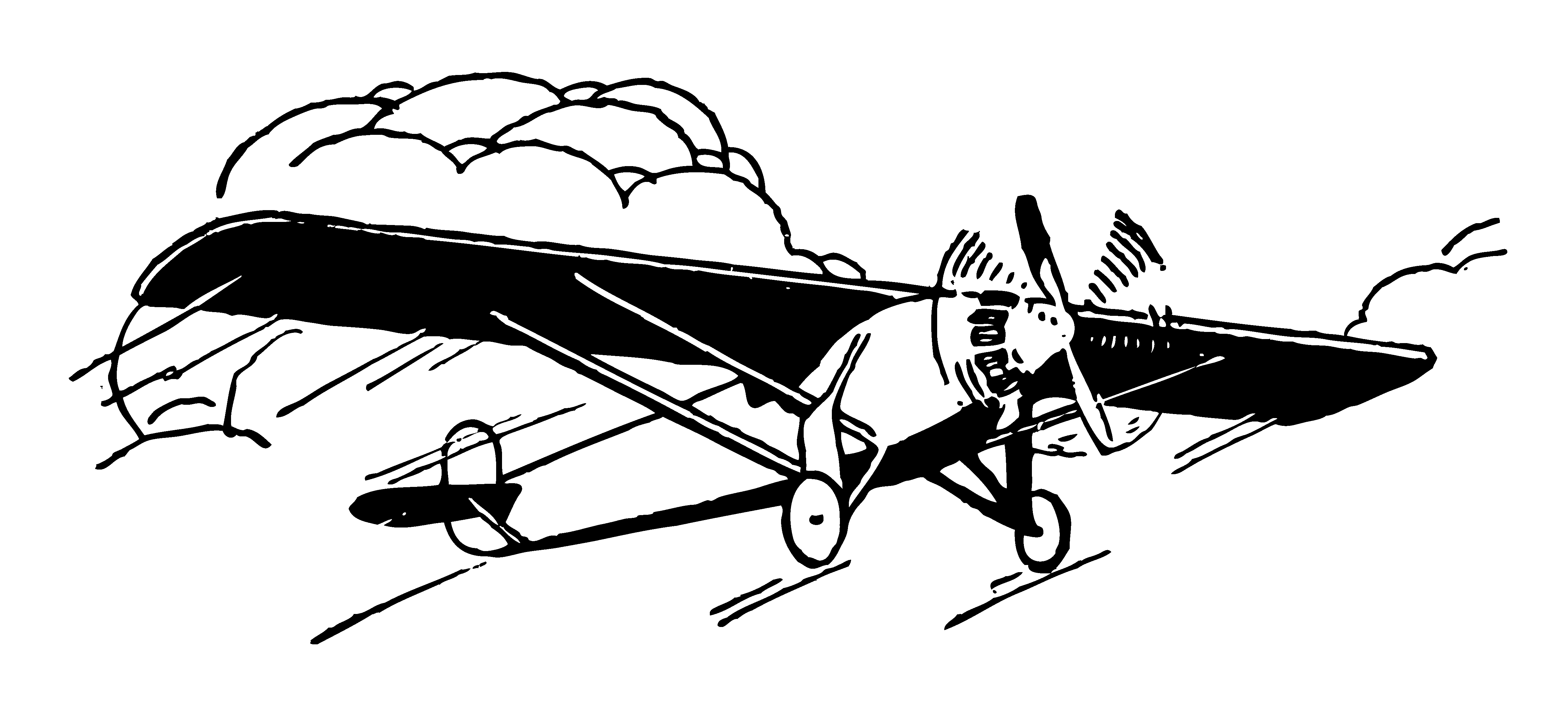 Vintage Airplane Clipart Black And White.