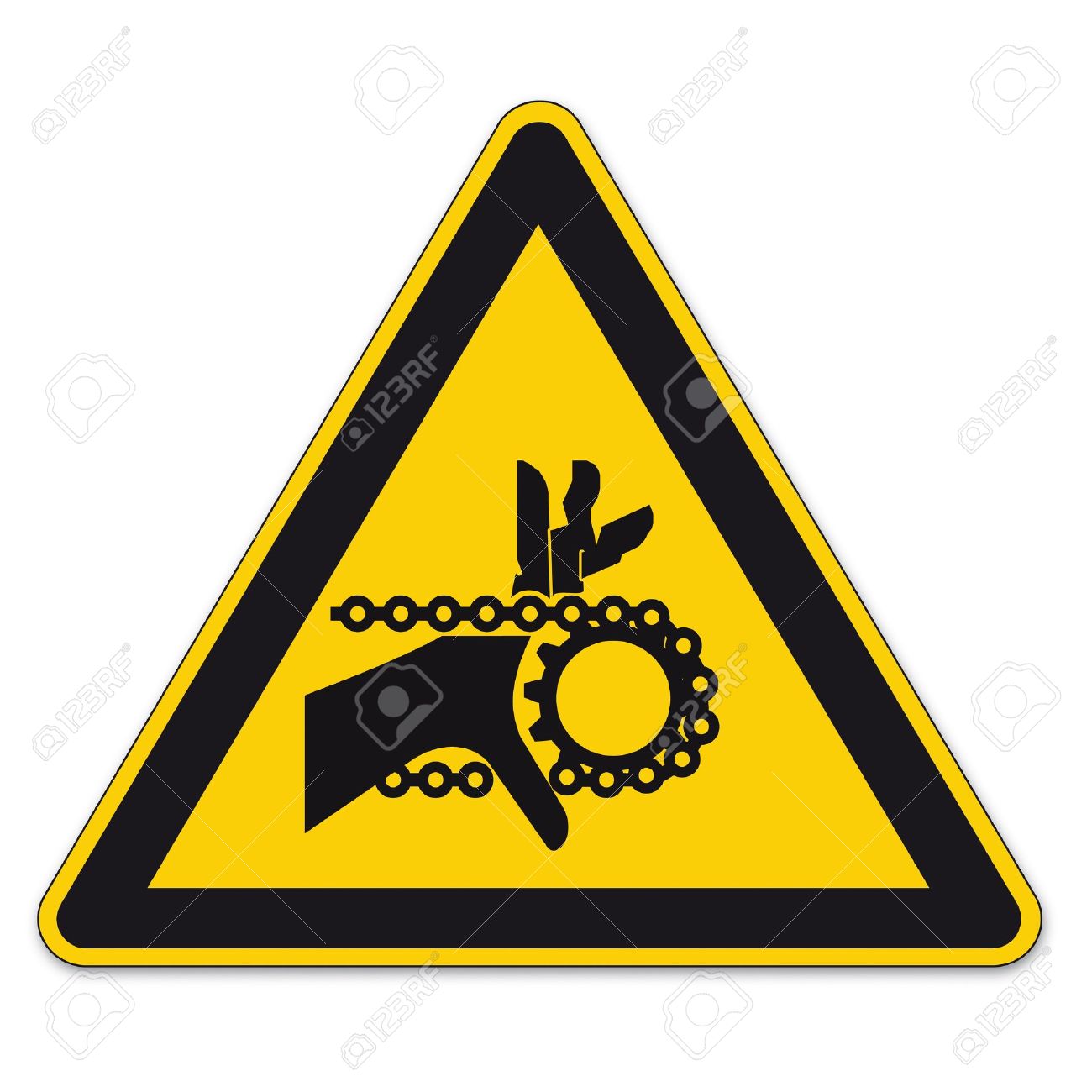 Safety Signs Warning Triangle Sign Vector Pictogram Icon Hand.