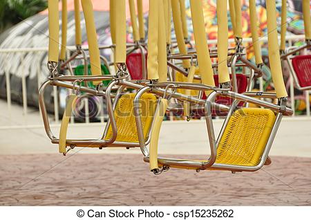 Stock Image of Chain swing ride in amusement park csp15235262.