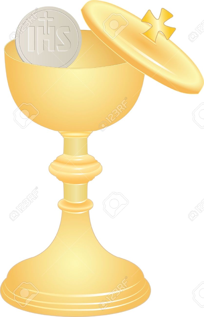 communion cup and host.
