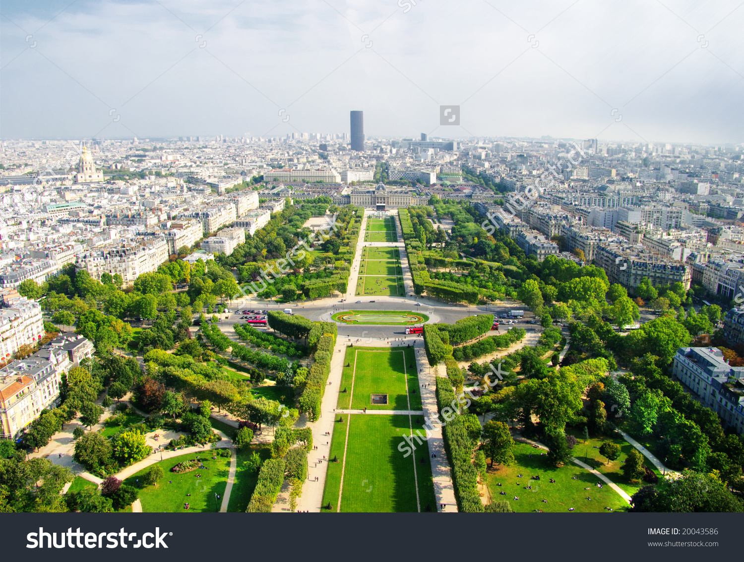 View Eiffel Tower On Famous Champs Stock Photo 20043586.
